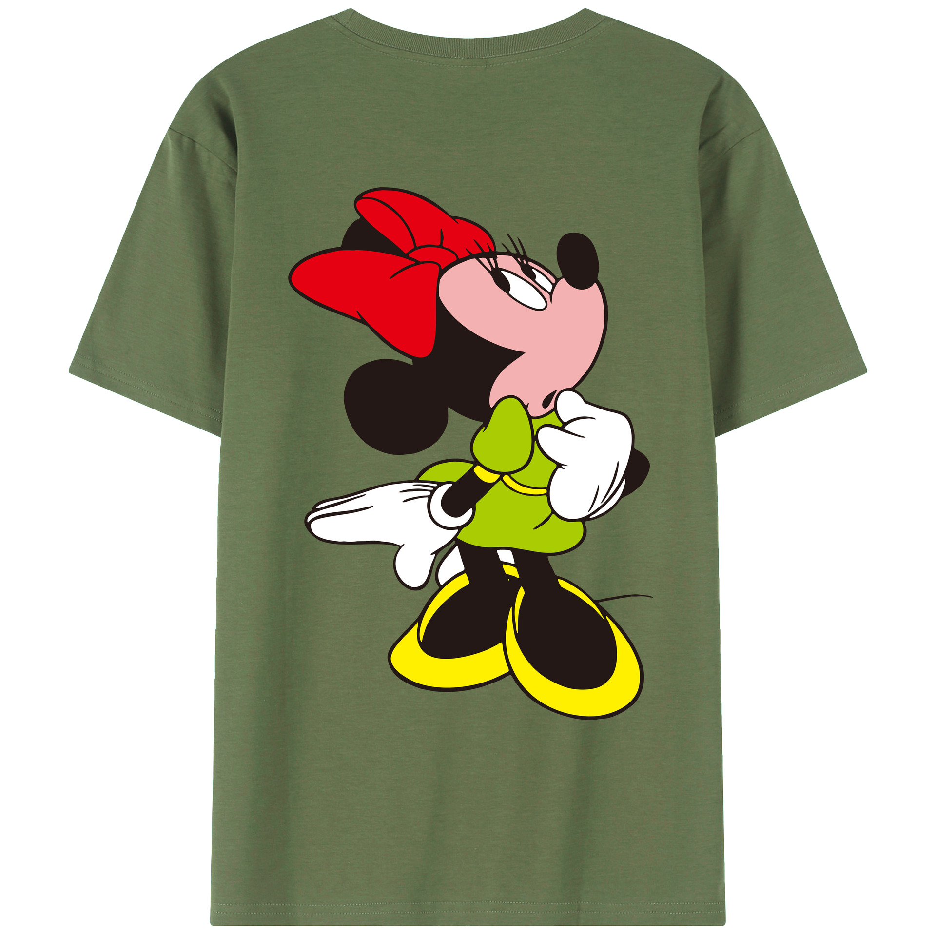 ミッキーマウス Mickey Mouse 綿100％ メンズ半袖Tシャツ（バックプリント） 通気性